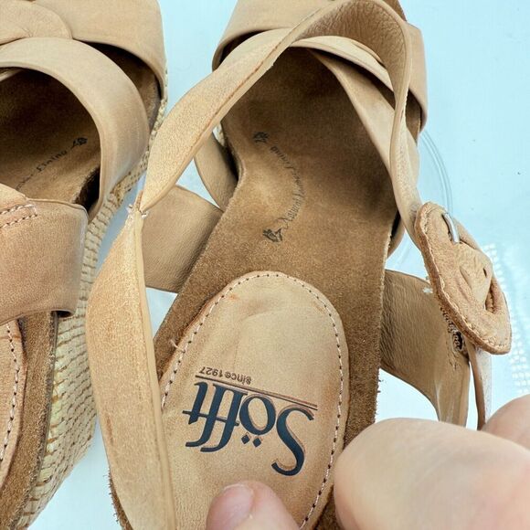 Sofft Womens Clarissa Wedge Ankle Strap Sandals Size 10 M Brown Leather - Picture 15 of 16